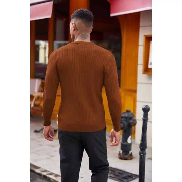 COOFANDY Mens Knitted Henley Shirts Casual Long Sleeve Slim Fit Lightweight Ribbed Pullover Sweater