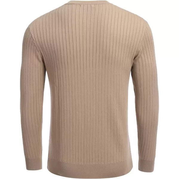 COOFANDY Mens Knitted Henley Shirts Casual Long Sleeve Slim Fit Lightweight Ribbed Pullover Sweater