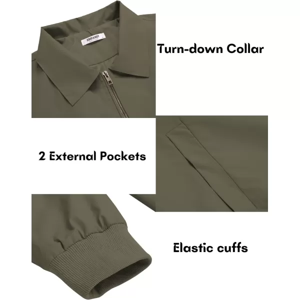 COOFANDY Men's Lightweight Jackets Casual Bomber Windbreaker Zip Up Collared Jacket Golf Windproof Coat