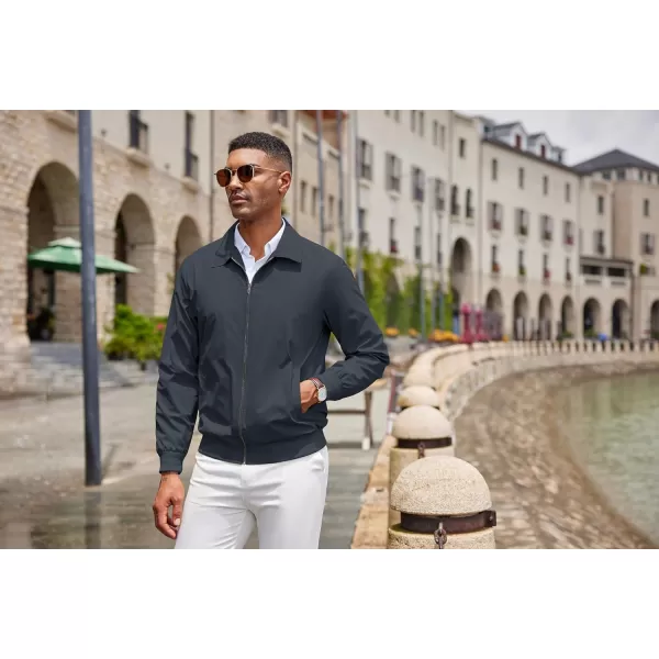 COOFANDY Men's Lightweight Jackets Casual Bomber Windbreaker Zip Up Collared Jacket Golf Windproof Coat