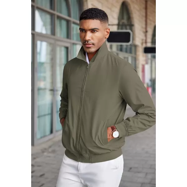 COOFANDY Men's Lightweight Jackets Casual Bomber Windbreaker Zip Up Collared Jacket Golf Windproof Coat