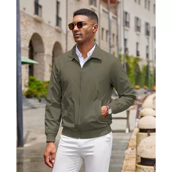COOFANDY Men's Lightweight Jackets Casual Bomber Windbreaker Zip Up Collared Jacket Golf Windproof Coat