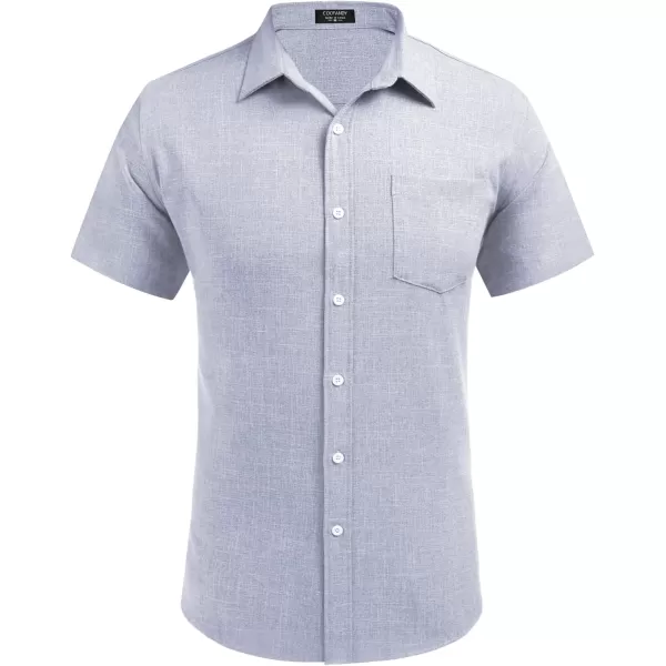 COOFANDY Men's Linen Shirts Casual Button Down Short Sleeve Summer Beach Shirt Hawaiian Vacation Shirts