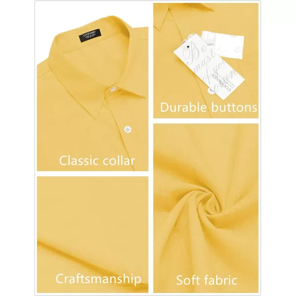 COOFANDY Men's Linen Shirts Casual Button Down Short Sleeve Summer Beach Shirt Hawaiian Vacation Shirts
