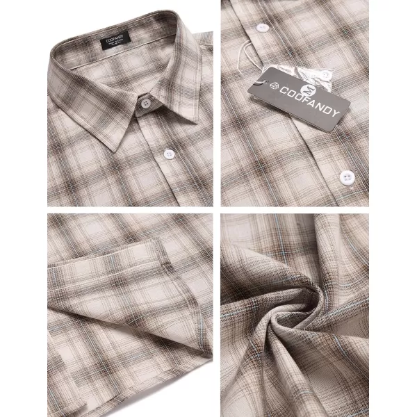 COOFANDY Men's Linen Shirts Casual Button Down Short Sleeve Summer Beach Shirt Hawaiian Vacation Shirts