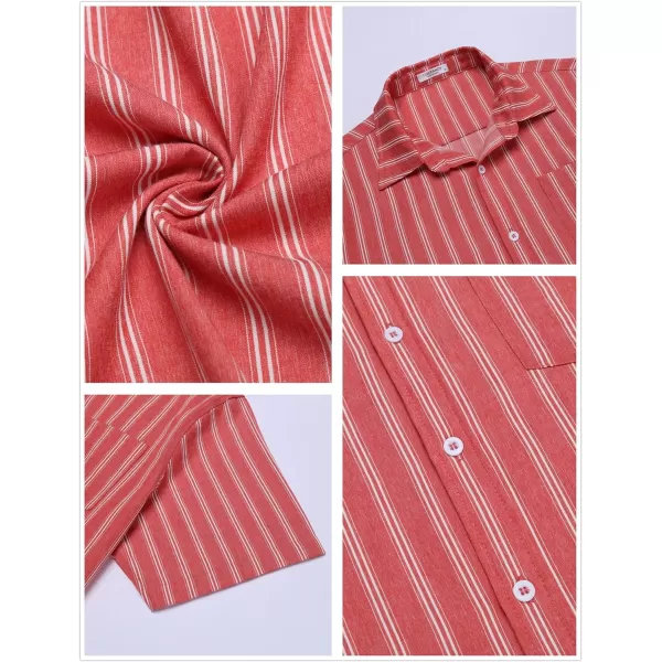 COOFANDY Men's Linen Shirts Casual Button Down Short Sleeve Summer Beach Shirt Hawaiian Vacation Shirts