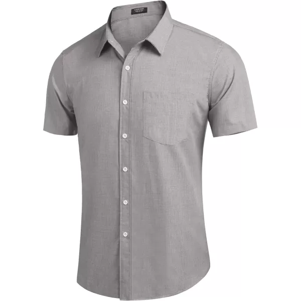 COOFANDY Men's Linen Shirts Casual Button Down Short Sleeve Summer Beach Shirt Hawaiian Vacation Shirts