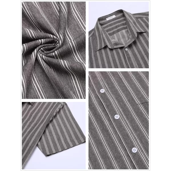 COOFANDY Men's Linen Shirts Casual Button Down Short Sleeve Summer Beach Shirt Hawaiian Vacation Shirts