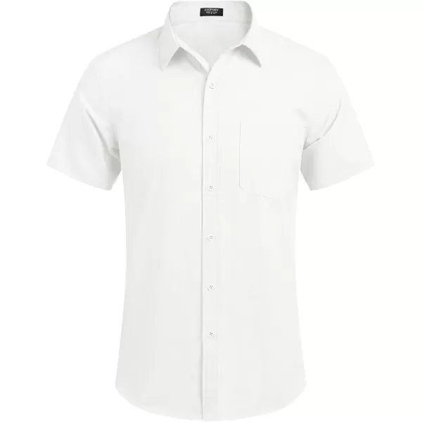 COOFANDY Men's Linen Shirts Casual Button Down Short Sleeve Summer Beach Shirt Hawaiian Vacation Shirts