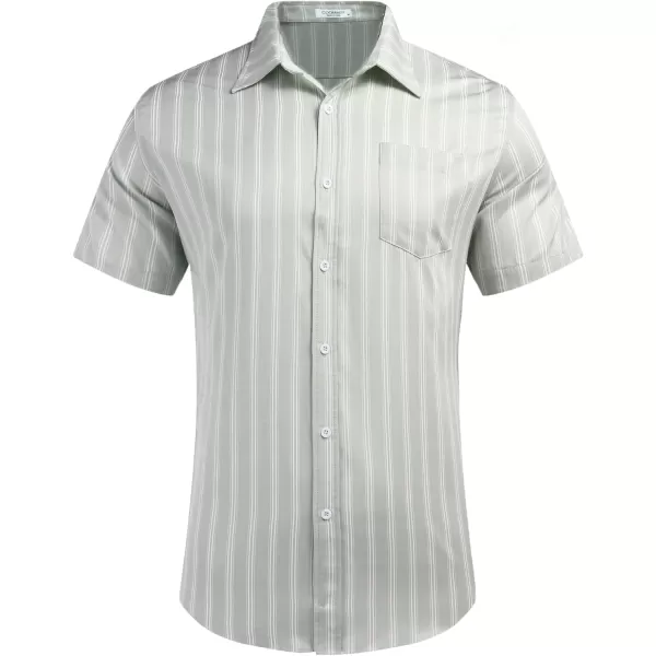 COOFANDY Men's Linen Shirts Casual Button Down Short Sleeve Summer Beach Shirt Hawaiian Vacation Shirts