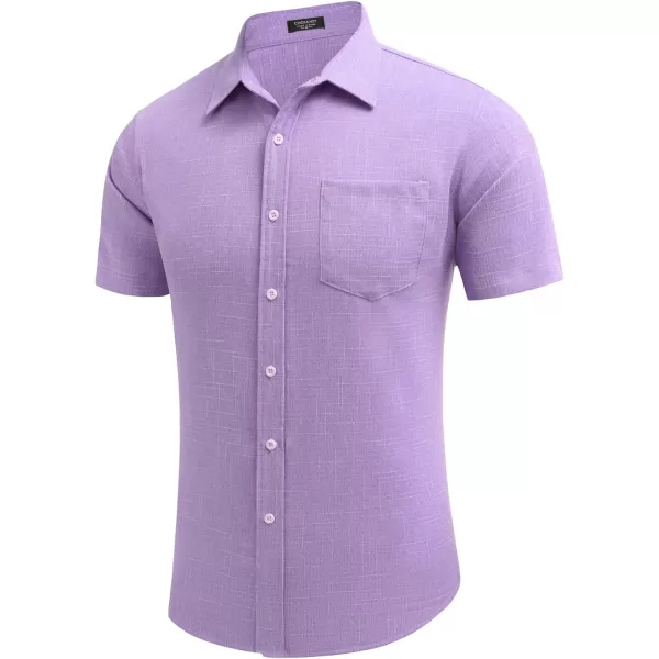 COOFANDY Men's Linen Shirts Casual Button Down Short Sleeve Summer Beach Shirt Hawaiian Vacation Shirts