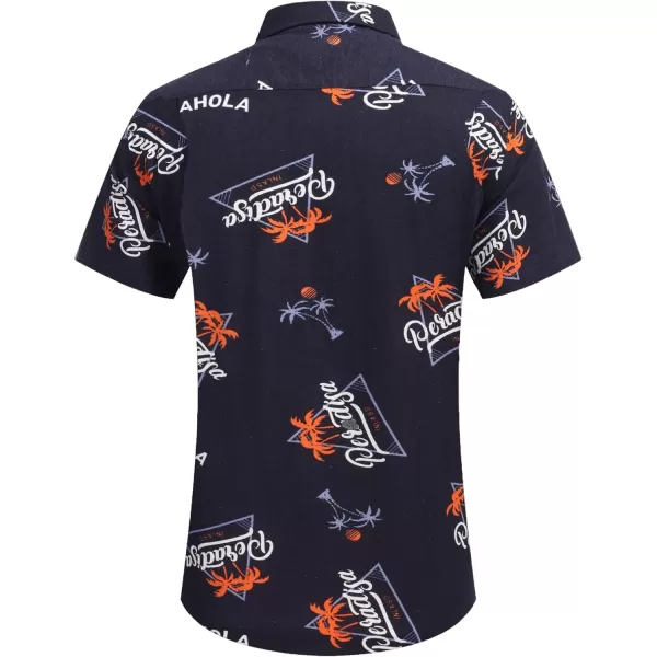 COOFANDY Men's Linen Shirts Casual Button Down Short Sleeve Summer Beach Shirt Hawaiian Vacation Shirts
