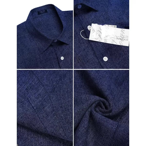 COOFANDY Men's Linen Shirts Casual Button Down Short Sleeve Summer Beach Shirt Hawaiian Vacation Shirts