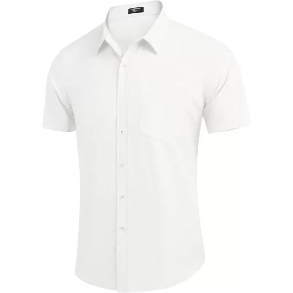 COOFANDY Men's Linen Shirts Casual Button Down Short Sleeve Summer Beach Shirt Hawaiian Vacation Shirts