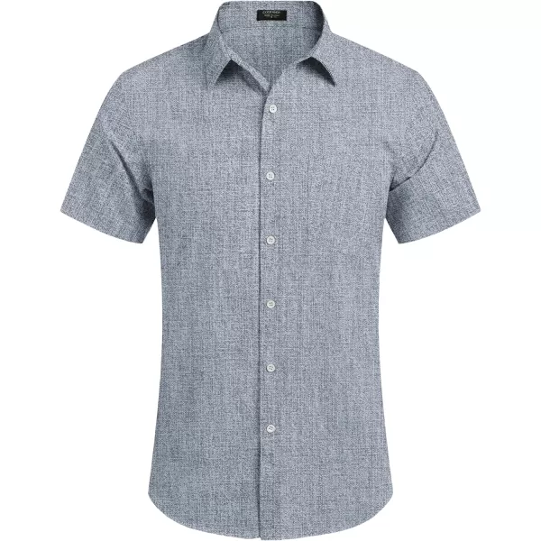 COOFANDY Men's Linen Shirts Casual Button Down Short Sleeve Summer Beach Shirt Hawaiian Vacation Shirts
