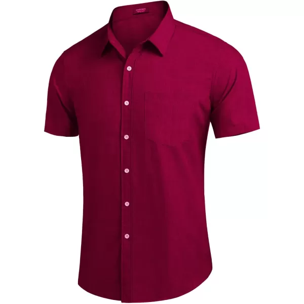 COOFANDY Men's Linen Shirts Casual Button Down Short Sleeve Summer Beach Shirt Hawaiian Vacation Shirts