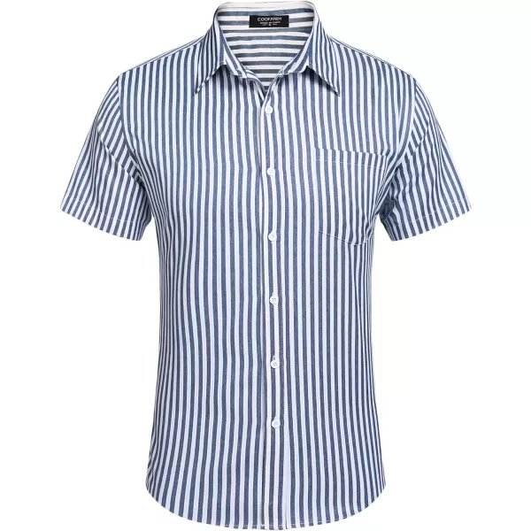 COOFANDY Men's Linen Shirts Casual Button Down Short Sleeve Summer Beach Shirt Hawaiian Vacation Shirts