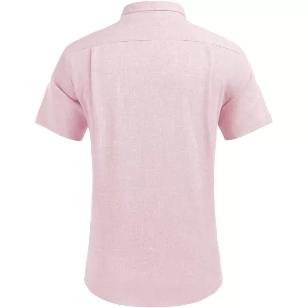 COOFANDY Men's Linen Shirts Casual Button Down Short Sleeve Summer Beach Shirt Hawaiian Vacation Shirts