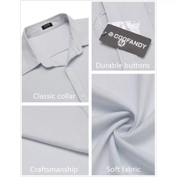 COOFANDY Men's Linen Shirts Casual Button Down Short Sleeve Summer Beach Shirt Hawaiian Vacation Shirts