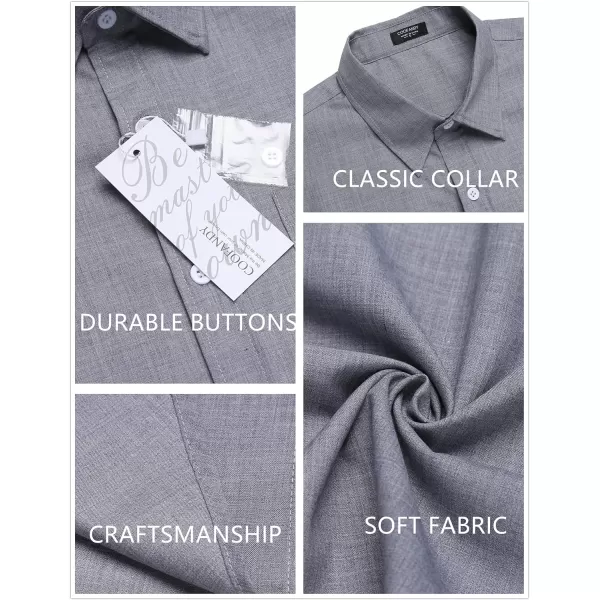COOFANDY Men's Linen Shirts Casual Button Down Short Sleeve Summer Beach Shirt Hawaiian Vacation Shirts