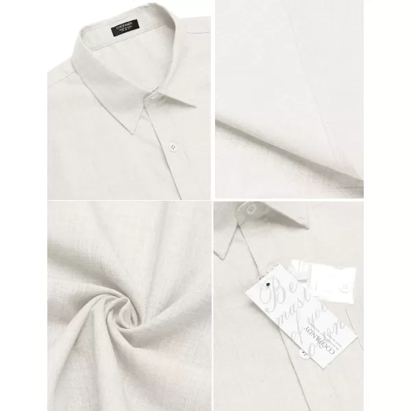 COOFANDY Men's Linen Shirts Casual Button Down Short Sleeve Summer Beach Shirt Hawaiian Vacation Shirts