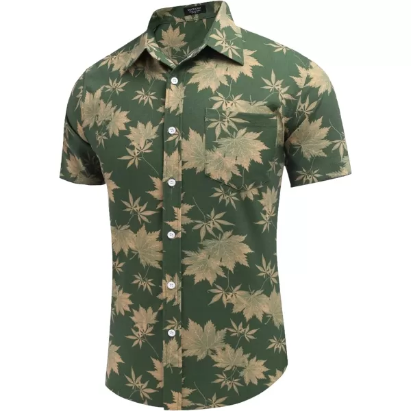 COOFANDY Men's Linen Shirts Casual Button Down Short Sleeve Summer Beach Shirt Hawaiian Vacation Shirts