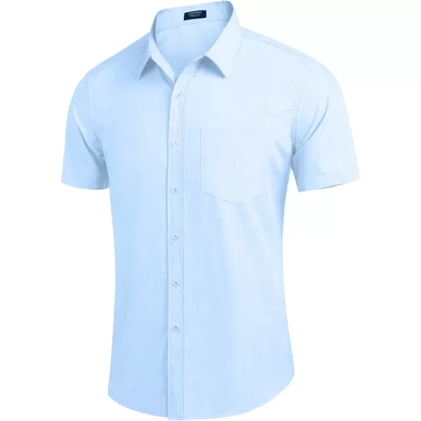 COOFANDY Men's Linen Shirts Casual Button Down Short Sleeve Summer Beach Shirt Hawaiian Vacation Shirts