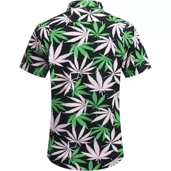 COOFANDY Men's Linen Shirts Casual Button Down Short Sleeve Summer Beach Shirt Hawaiian Vacation Shirts
