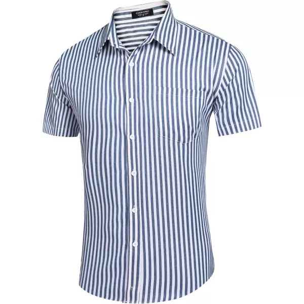 COOFANDY Men's Linen Shirts Casual Button Down Short Sleeve Summer Beach Shirt Hawaiian Vacation Shirts
