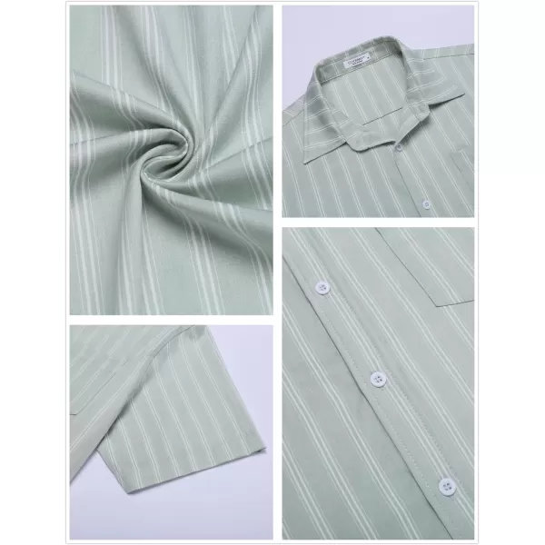 COOFANDY Men's Linen Shirts Casual Button Down Short Sleeve Summer Beach Shirt Hawaiian Vacation Shirts