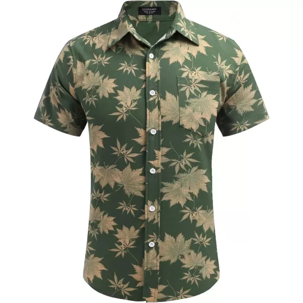 COOFANDY Men's Linen Shirts Casual Button Down Short Sleeve Summer Beach Shirt Hawaiian Vacation Shirts