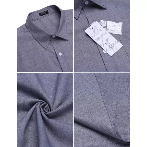 COOFANDY Men's Linen Shirts Casual Button Down Short Sleeve Summer Beach Shirt Hawaiian Vacation Shirts