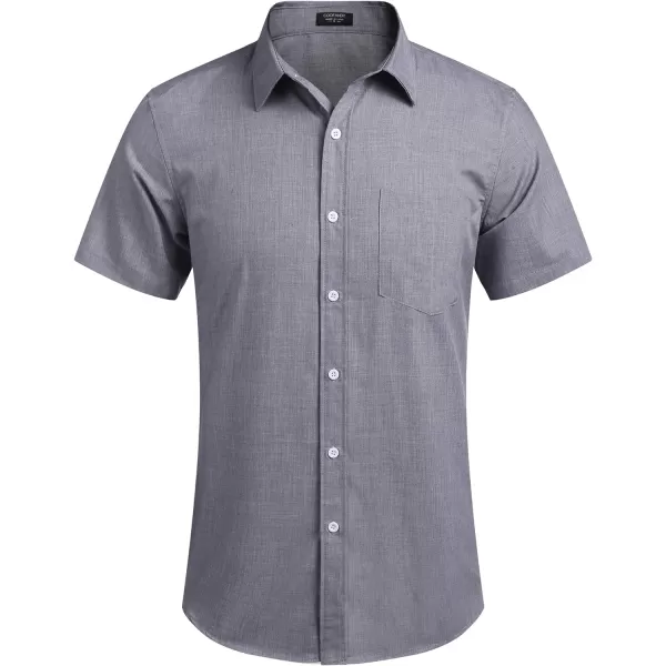 COOFANDY Men's Linen Shirts Casual Button Down Short Sleeve Summer Beach Shirt Hawaiian Vacation Shirts
