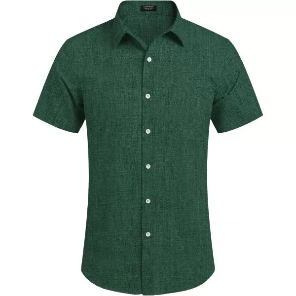 COOFANDY Men's Linen Shirts Casual Button Down Short Sleeve Summer Beach Shirt Hawaiian Vacation Shirts