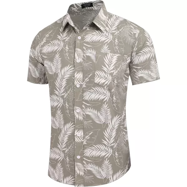 COOFANDY Men's Linen Shirts Casual Button Down Short Sleeve Summer Beach Shirt Hawaiian Vacation Shirts