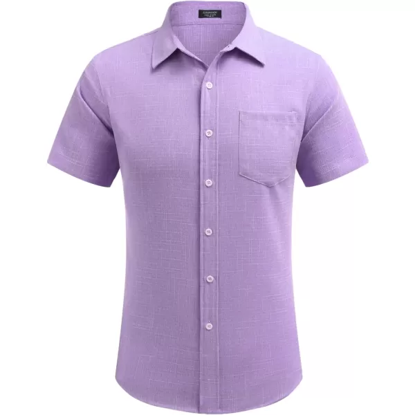 COOFANDY Men's Linen Shirts Casual Button Down Short Sleeve Summer Beach Shirt Hawaiian Vacation Shirts