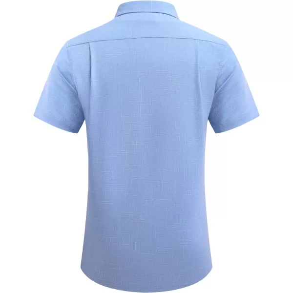 COOFANDY Men's Linen Shirts Casual Button Down Short Sleeve Summer Beach Shirt Hawaiian Vacation Shirts