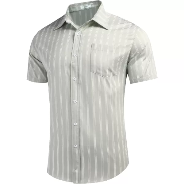 COOFANDY Men's Linen Shirts Casual Button Down Short Sleeve Summer Beach Shirt Hawaiian Vacation Shirts