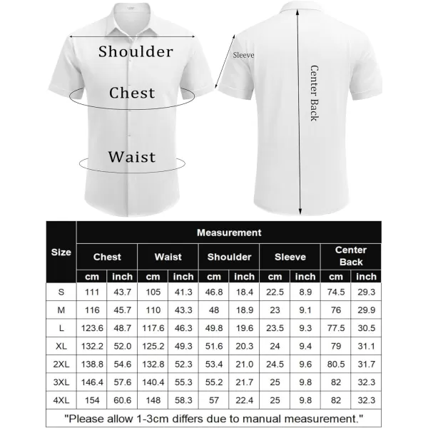COOFANDY Men's Linen Shirts Short Sleeve Casual Shirts Button Down Shirt for Men Beach Summer Wedding Shirt