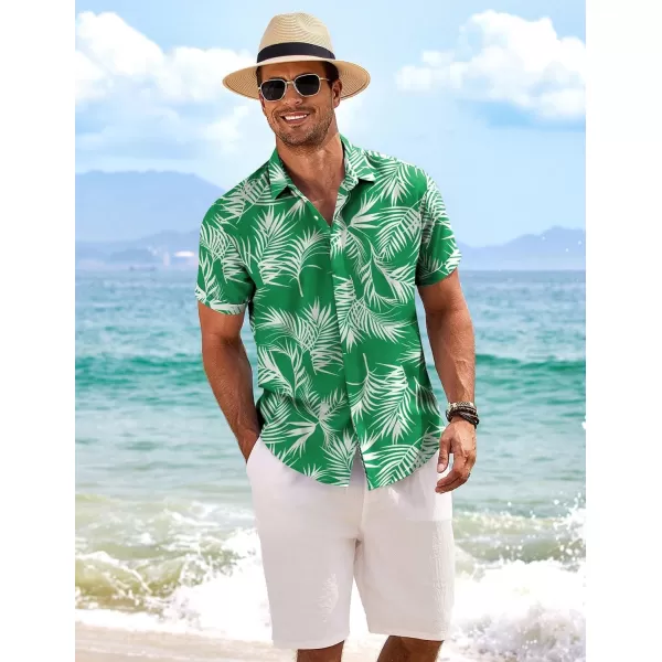 COOFANDY Men's Linen Shirts Short Sleeve Casual Shirts Button Down Shirt for Men Beach Summer Wedding Shirt