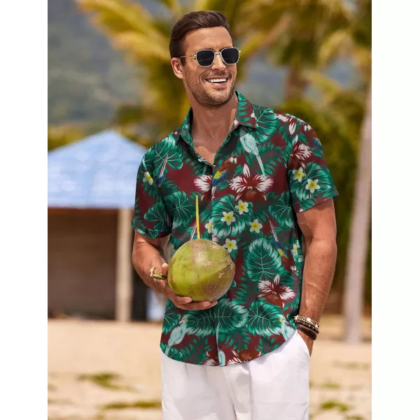 COOFANDY Men's Linen Shirts Short Sleeve Casual Shirts Button Down Shirt for Men Beach Summer Wedding Shirt