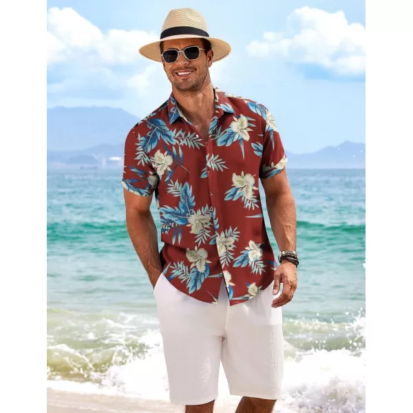 COOFANDY Men's Linen Shirts Short Sleeve Casual Shirts Button Down Shirt for Men Beach Summer Wedding Shirt