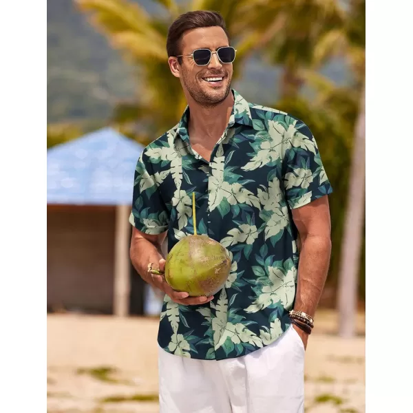 COOFANDY Men's Linen Shirts Short Sleeve Casual Shirts Button Down Shirt for Men Beach Summer Wedding Shirt