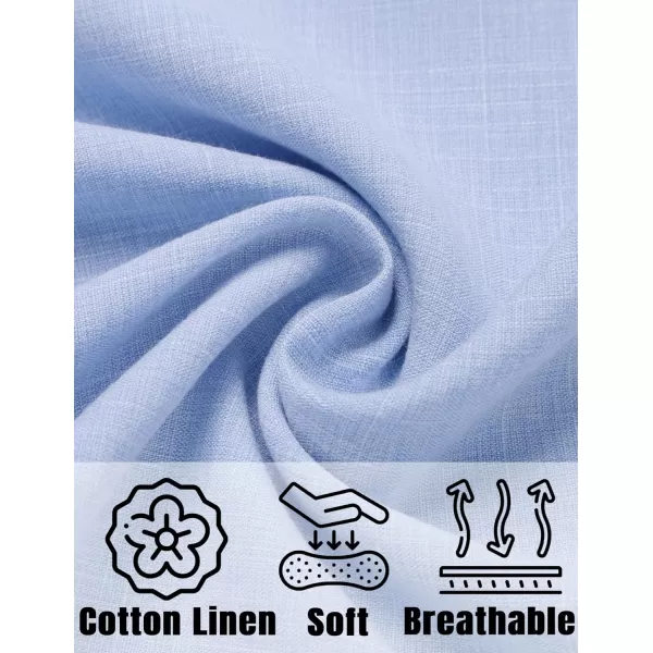 COOFANDY Men's Linen Shirts Short Sleeve Casual Shirts Button Down Shirt for Men Beach Summer Wedding Shirt