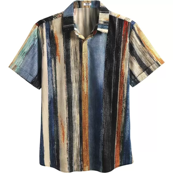 COOFANDY Men's Linen Shirts Short Sleeve Casual Shirts Button Down Shirt for Men Beach Summer Wedding Shirt