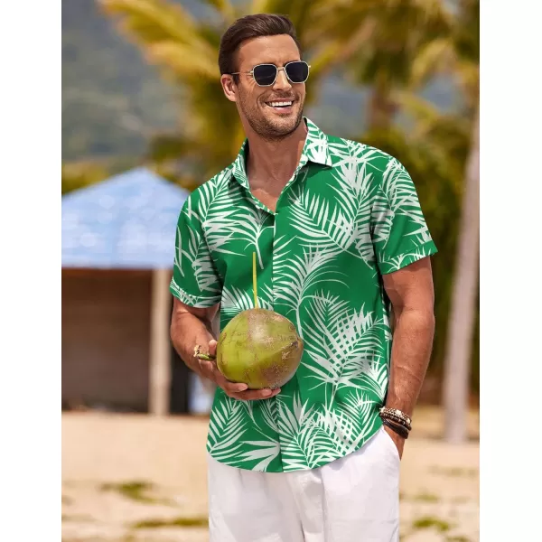 COOFANDY Men's Linen Shirts Short Sleeve Casual Shirts Button Down Shirt for Men Beach Summer Wedding Shirt