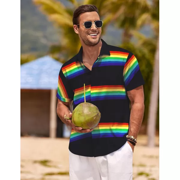 COOFANDY Men's Linen Shirts Short Sleeve Casual Shirts Button Down Shirt for Men Beach Summer Wedding Shirt