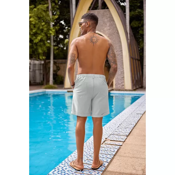 COOFANDY Men’s Linen Shorts Classic Fit Casual Elastic Waist Summer Beach Shorts