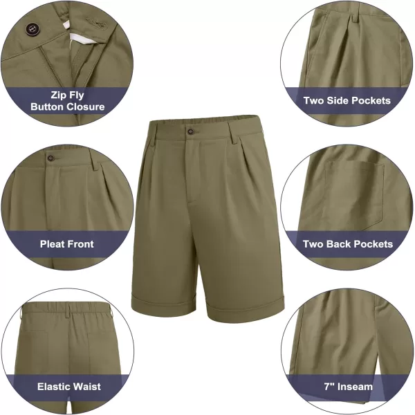 COOFANDY Men’s Linen Shorts Classic Fit Casual Elastic Waist Summer Beach Shorts