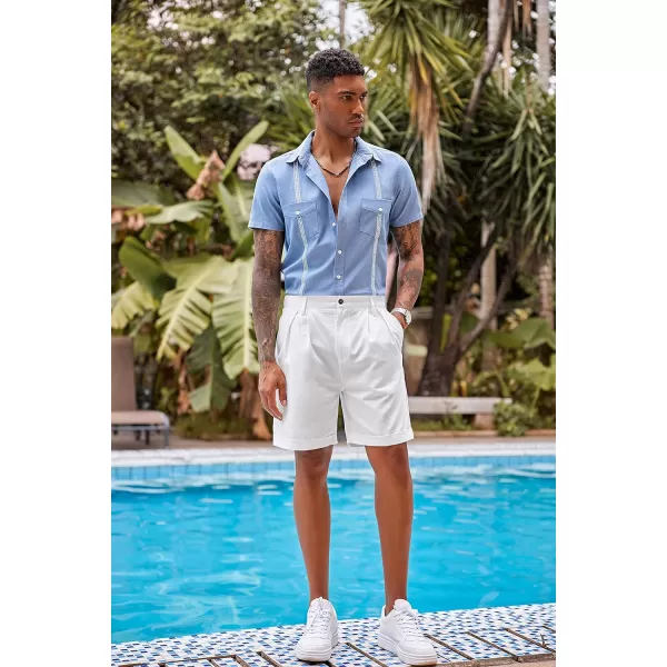 COOFANDY Men’s Linen Shorts Classic Fit Casual Elastic Waist Summer Beach Shorts